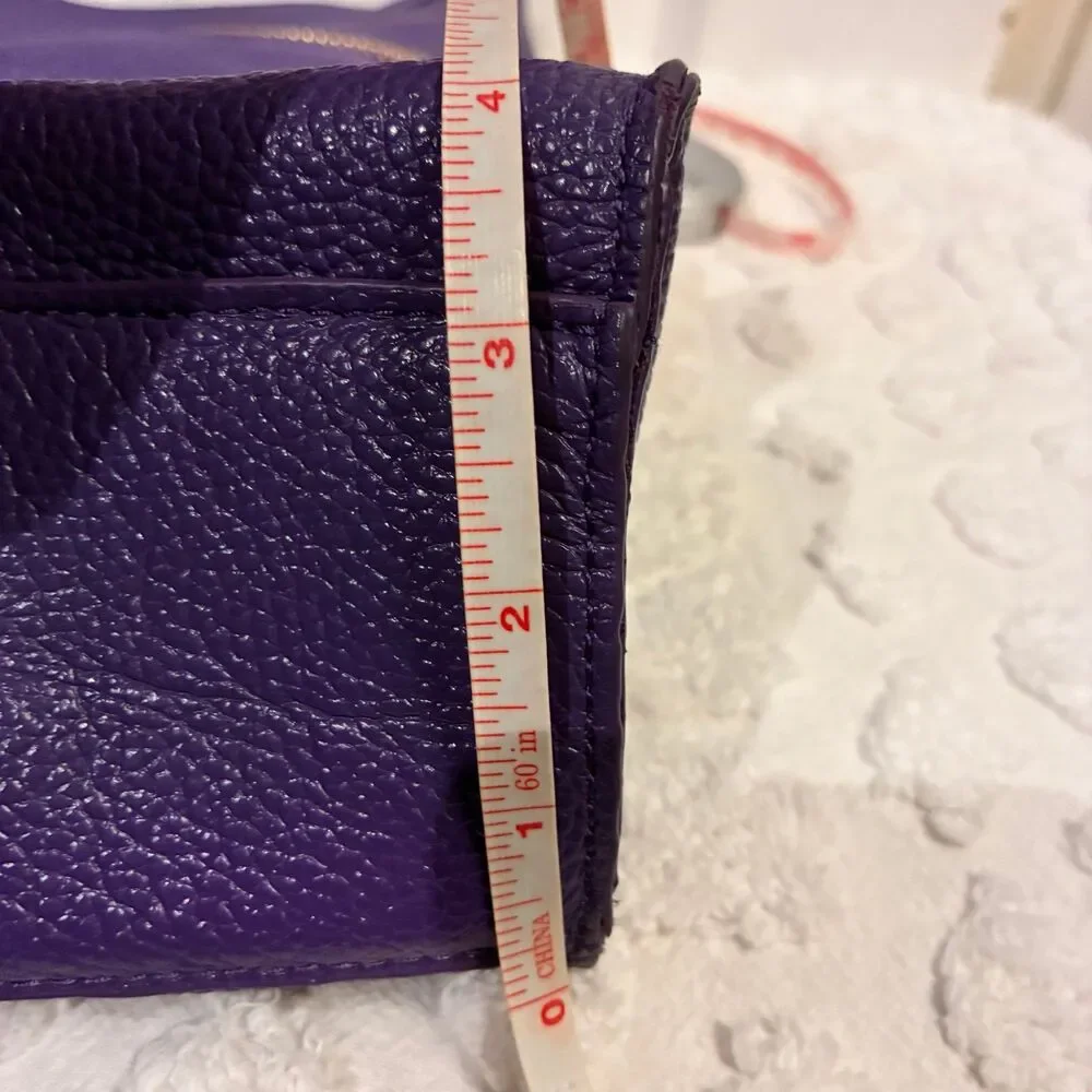 EUC Tote Le Monde Purple Pebble Leather Hobo Shoulder Handbag